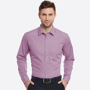 Men Mauve Slim Fit Solid Formal Shirt