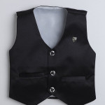 Boys 3 Piece Black solid Suit